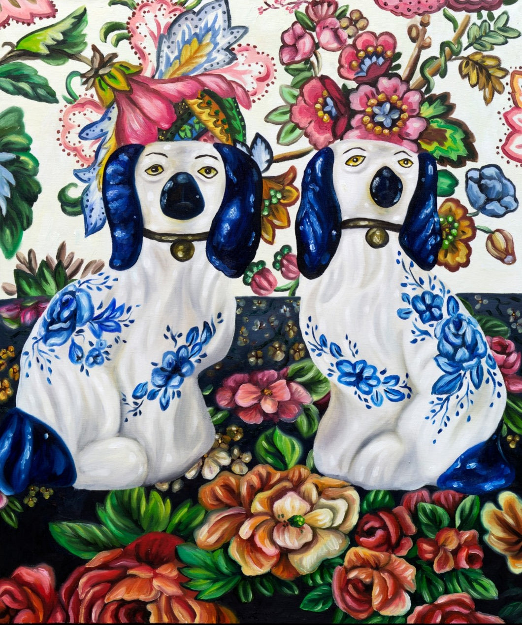 Still Life of Two Staffordshire Dogs